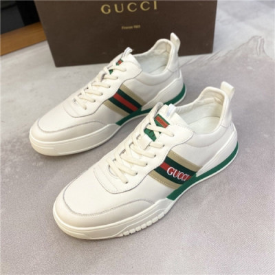 Gucci 2020 Men's Leather Sneakers - 구찌 2020 남성용 레더 스니커즈,Size(240-275),GUCS1260,화이트