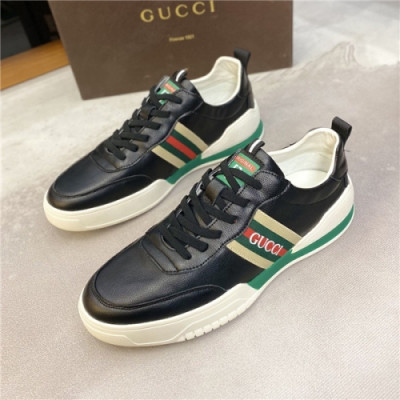 Gucci 2020 Men's Leather Sneakers - 구찌 2020 남성용 레더 스니커즈,Size(240-275),GUCS1261,블랙