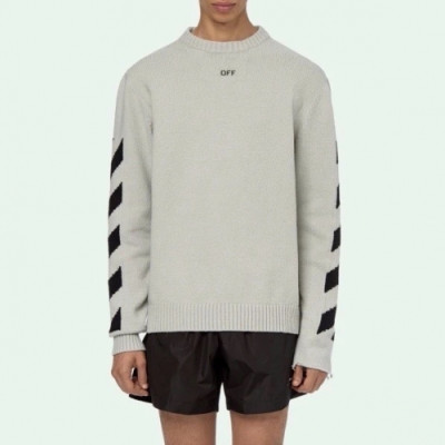 [오프화이트]Off-white 2020 Mm/Wm Brush Mohair Knit Sweater - 오프화이트 2020 남자 브러쉬 모헤어 니트 스웨터 Off0601x.Size(xs - l).그레이