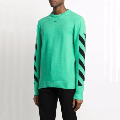 [오프화이트]Off-white 2020 Mm/Wm Brush Mohair Knit Sweater - 오프화이트 2020 남자 브러쉬 모헤어 니트 스웨터 Off0601x.Size(xs - l).그린
