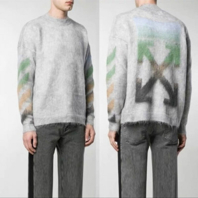 [오프화이트]Off-white 2020 Mm/Wm Brush Mohair Knit Sweater - 오프화이트 2020 남자 브러쉬 모헤어 니트 스웨터 Off0602x.Size(xs - l).그레이