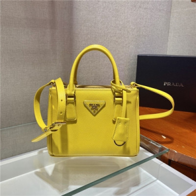 Prada 2020 Women's Leather Mini Tote Shoulder Bag,20cm - 프라다 2020 여성용 레더 미니 토트 숄더백,20cm,PRAB0252,옐로우