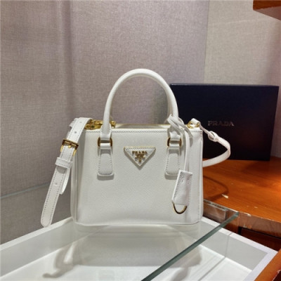 Prada 2020 Women's Leather Mini Tote Shoulder Bag,20cm - 프라다 2020 여성용 레더 미니 토트 숄더백,20cm,PRAB0256,화이트