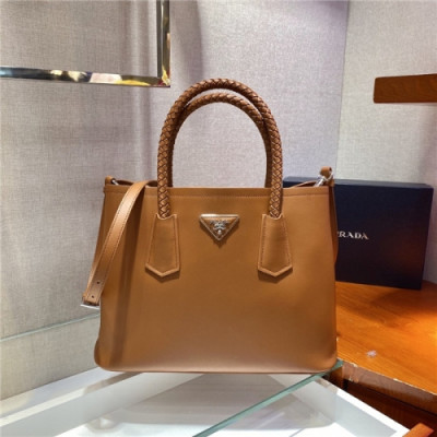 Prada 2020 Women's Leather Tote Shoulder Bag,33cm - 프라다 2020 여성용 레더 토트 숄더백,33cm,PRAB0261,카멜