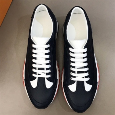 Hermes 2020 Men's Leather Sneakers - 에르메스 2020 남성용 레더 스니커즈,Size(240-275),HERS0356,블랙