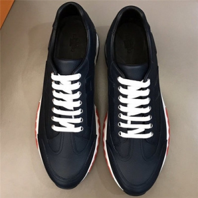 Hermes 2020 Men's Leather Sneakers - 에르메스 2020 남성용 레더 스니커즈,Size(240-275),HERS0359,블랙