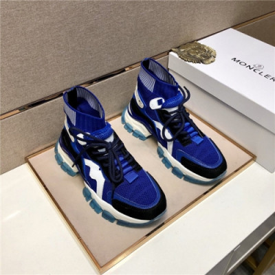 Moncle 2020 Men's Leather Sneakers - 몽클레어 2020 남성용 레더 스니커즈,Size(240-275),MONCS0055,블루
