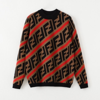 [펜디]Fendi 2020 Mens Logo Crew-neck Wool Sweaters - 펜디 2020 남성 로고 크루넥 울 스웨터 Fen0875x.Size(m - 3xl).브라운