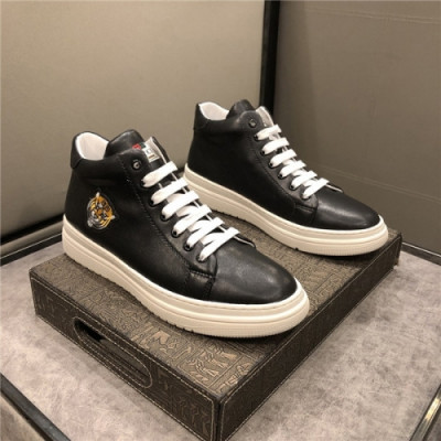 Gucci 2020 Men's Leather Sneakers - 구찌 2020 남성용 레더 스니커즈,Size(240-275),GUCS1287,블랙