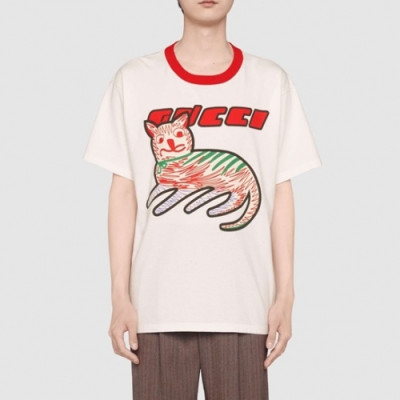 [매장판]Gucci 2020 Mm/Wm Logo Cotton Short Sleeved Tshirts - 구찌 2020 남/녀 로고 코튼 반팔티 Guc03206x.Size(xs - l).아이보리