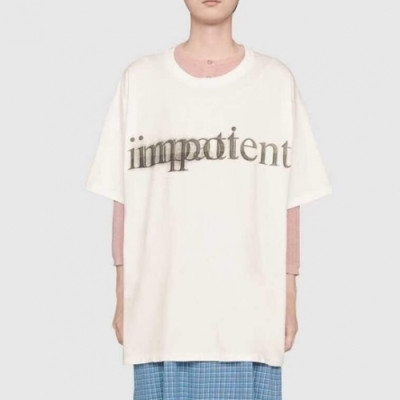 [매장판]Gucci 2020 Mm/Wm Logo Cotton Short Sleeved Tshirts - 구찌 2020 남/녀 로고 코튼 반팔티 Guc03211x.Size(xs - l).아이보리