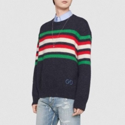 [구찌]Gucci 2020 Mens Logo Crew-neck Wool Sweaters - 구찌 2020 남성 로고 코튼 크루넥 울 스웨터 Guc03162x.Size(s - l).블랙