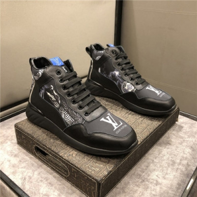 Louis Vuitton 2020 Men's Leather Sneakers - 루이비통 2020 남성용 레더 스니커즈,Size(240-275),LOUS1506, 블랙