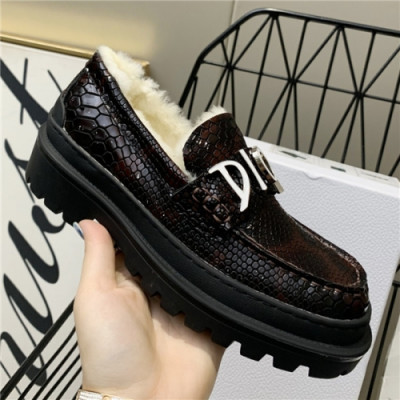 Dior 2020 Women's Leather Wool Loafer - 디올 2020 여성용 레더 울 로퍼,Size(225-250),DIOS0270,브라운