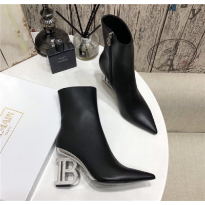 Balmain 2020 Women's Leather Ankle Boots - 발망 2020 여성용 레더 앵글부츠,Size(225-250),BALMS0010,블랙