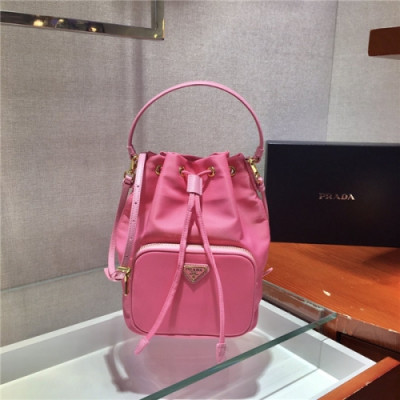 Prada 2020 Women's Nylon Tote Shoulder Bag,18cm - 프라다 2020 여성용 네일론 토트 숄더백,18cm,PRAB0267,핑크