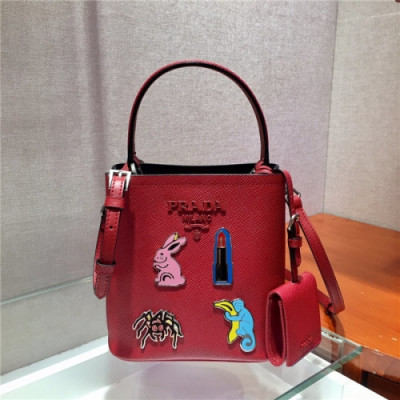 Prada 2020 Women's Leather Tote Shoulder Bag,17cm - 프라다 2020 여성용 레더 토트 숄더백,17cm,PRAB0276,레드