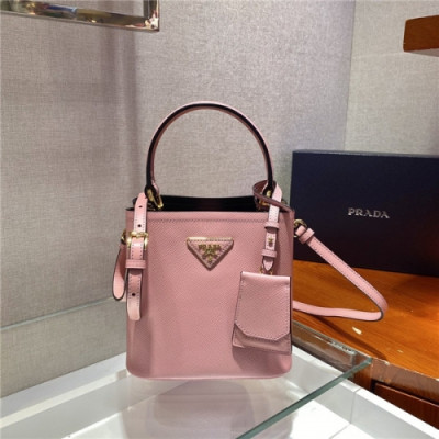 Prada 2020 Women's Leather Mini Tote Shoulder Bag,17cm - 프라다 2020 여성용 레더 미니 토트 숄더백,17cm,PRAB0298,핑크