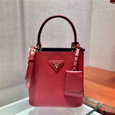 Prada 2020 Women's Leather Mini Tote Shoulder Bag,17cm - 프라다 2020 여성용 레더 미니 토트 숄더백,17cm,PRAB0304,레드