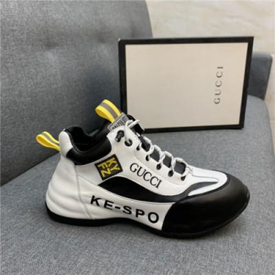 Gucci 2020 Men's Leather Sneakers - 구찌 2020 남성용 레더 스니커즈,Size(240-270),GUCS1313,화이트