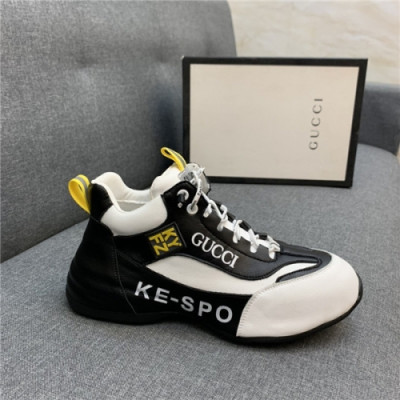 Gucci 2020 Men's Leather Sneakers - 구찌 2020 남성용 레더 스니커즈,Size(240-270),GUCS1314,블랙