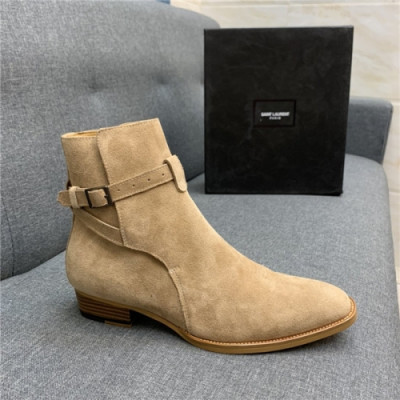 Saint Laurent 2020 Men's Leather Ankle Boots - 입생로랑 2020 남성용 레더 앵글부츠,Size(240-270),SLS0079,베이지