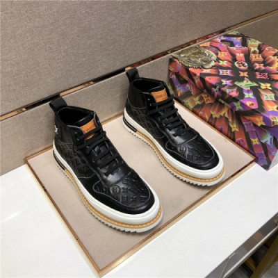 Louis Vuitton 2020 Men's Leather Sneakers - 루이비통 2020 남성용 레더 스니커즈,Size(240-270),LOUS1512,블랙