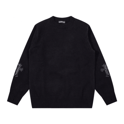 크롬하츠 남성 블랙 니트- Chrom hearts Mens Black Knits - chr0316x