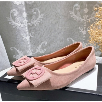 Gucci 2020 Women's Suede Flat - 구찌 2020 여성용 스웨이드 플렛,Size(225-250),GUCS1323,핑크