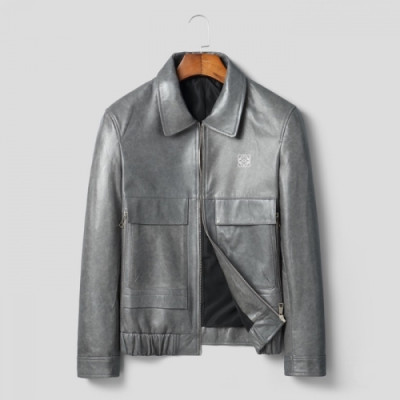 [로에베]Loewe 2020 Mens Logo Casual Leather Jackets - 로에베 2019 남성 로고 캐쥬얼 가죽 재킷 Loe0331x.Size(m - 3xl).그레이