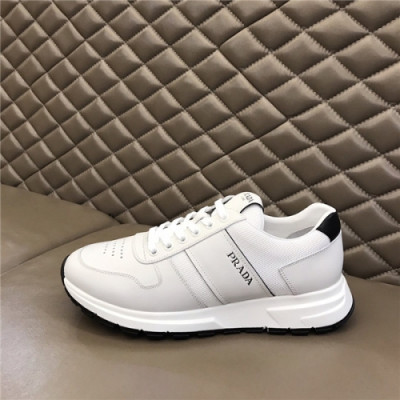 Prada 2020 Men's Leather Sneakers - 프라다 2020 남성용 레더 스니커즈,Size(240-270),PRAS0626,화이트