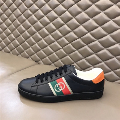 Gucci 2020 Men's Leather Sneakers - 구찌 2020 남성용 레더 스니커즈,Size(240-270),GUCS1332,블랙