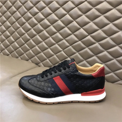 Gucci 2020 Men's Leather Sneakers - 구찌 2020 남성용 레더 스니커즈,Size(240-270),GUCS1335,블랙