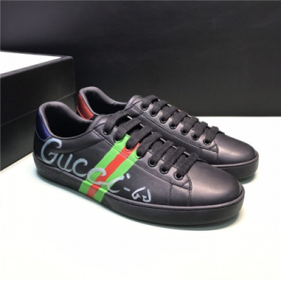 Gucci 2020 Men's Leather Sneakers - 구찌 2020 남성용 레더 스니커즈,Size(240-270),GUCS1340,블랙
