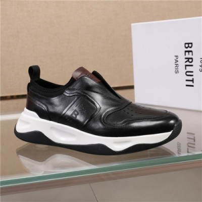 Berluti 2020 Men's Leather Sneakers - 벨루티 2020 남성용 레더 스니커즈,Size(240-270),BERTS0158,블랙