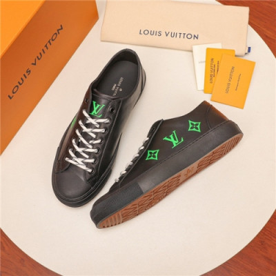 Louis Vuitton 2020 Men's Leather Sneakers - 루이비통 2020 남성용 레더 스니커즈,Size(240-270),LOUS1534,블랙