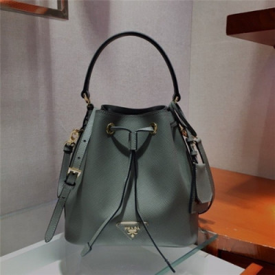 Prada 2020 Women's Leather Tote Bucket Bag,22cm - 프라다 2020 여성용 레더 토트 버킷백,22cm,PRAB0313,그레이