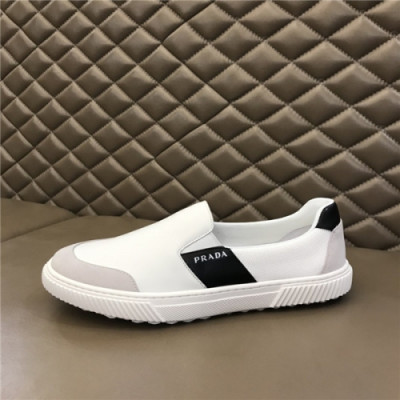 Prada 2020 Men's Leather Sneakers - 프라다 2020 남성용 레더 스니커즈,Size(240-270),PRAS0656,화이트