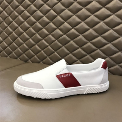 Prada 2020 Men's Leather Sneakers - 프라다 2020 남성용 레더 스니커즈,Size(240-270),PRAS0657,화이트