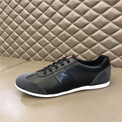 Prada 2020 Men's Leather Sneakers - 프라다 2020 남성용 레더 스니커즈,Size(240-270),PRAS0664,블랙