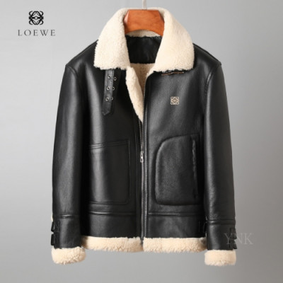 [로에베]Loewe 2020 Mens Logo Casual Leather Jacket - 로에베 2020 남성 로고 캐쥬얼 가죽 자켓 Loe0333x.Size(m - 3xl).블랙