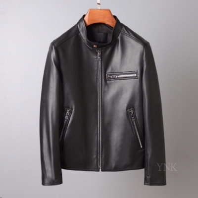[프라다]Prada 2020 Mens Logo Casual Leather Jacket - 프라다 2020 남성 로고 캐쥬얼 가죽 자켓 Pra01212x.Size(m - 3xl).블랙