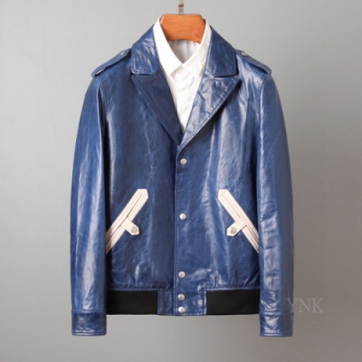 [1:1]Saint Laurent 2020 Mens Classic Leather Jackets - 입생로랑 2020 남성 클래식 가죽 자켓 Ysl0105x.Size(m - 3xl).블루