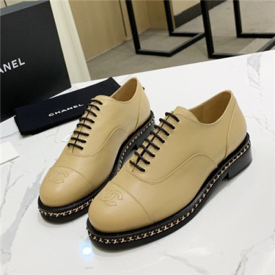 Chanel 2020 Women's Leather Oxford Shoes - 샤넬 2020 여성용 레더 옥스퍼드 슈즈,Size(225-250),CHAS0510,베이지