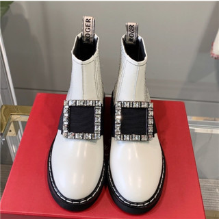 Roger Vivier 2020 Women's Leather Ankle Boots - 로저비비에 2020 여성용 레더 앵글부츠,Size(225-250),RVS0164,화이트