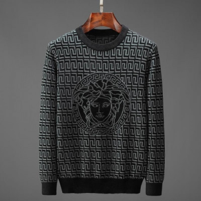 [베르사체]Versace 2020 Mens Medusa Logo Crew-neck Sweaters - 베르사체 2020 남성 메두사 로고 크루넥 스웨터 Ver0759x.Size(m - 3xl).블랙
