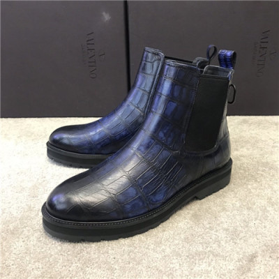 Valentino 2020 Men's Leather Ankle Boots - 발렌티노 2020 남성용 레더 앵글 부츠,Size(240-270),VTS0265,블루