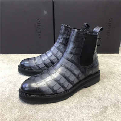 Valentino 2020 Men's Leather Ankle Boots - 발렌티노 2020 남성용 레더 앵글 부츠,Size(240-270),VTS0266,그레이