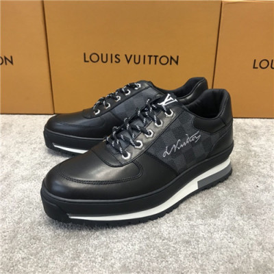 Louis Vuitton 2020 Men's Leather Sneakers - 루이비통 2020 남성용 레더 스니커즈,Size(240-270),LOUS1554,블랙