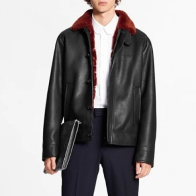 [루이비통]Louis vuitton 2020 Mens Logo Leather Jackets - 루이비통 2020 남성 로고 가죽 자켓 Lou02488x.Size(s - xl).블랙